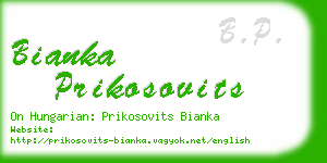 bianka prikosovits business card